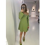OPEN SHOULDER MINI DRESS OLIVE GREEN