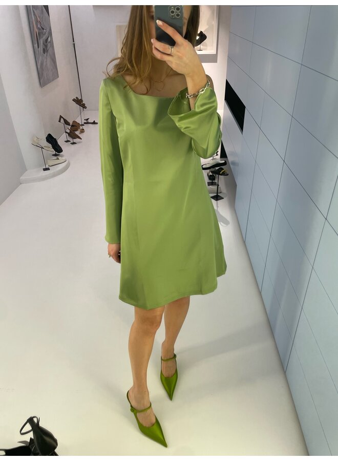 OPEN SHOULDER MINI DRESS OLIVE GREEN