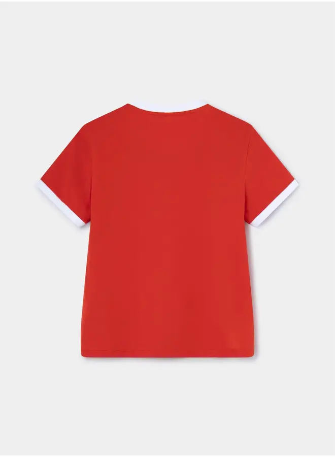 OLYMPIA RED COTTON LOGO T-SHIRT