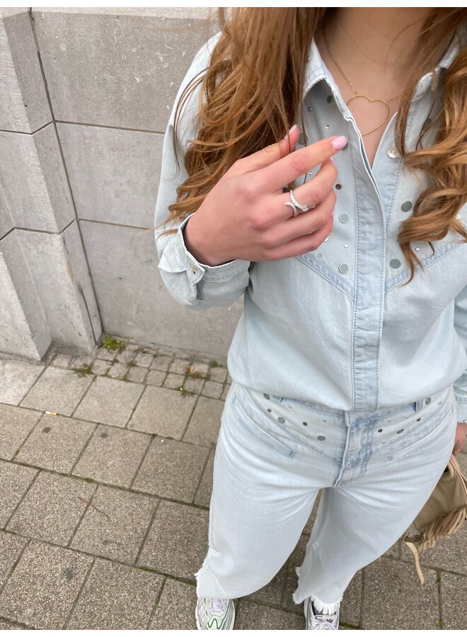 DENIM STRASS SHIRT INDIGO