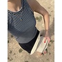 SARA STRIPE RIB TOP BLACKWHITE