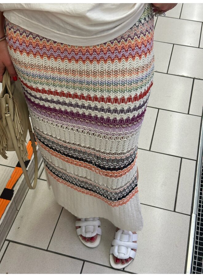 CROCHET MULTISTRIPES SKIRT MULTICOLOR