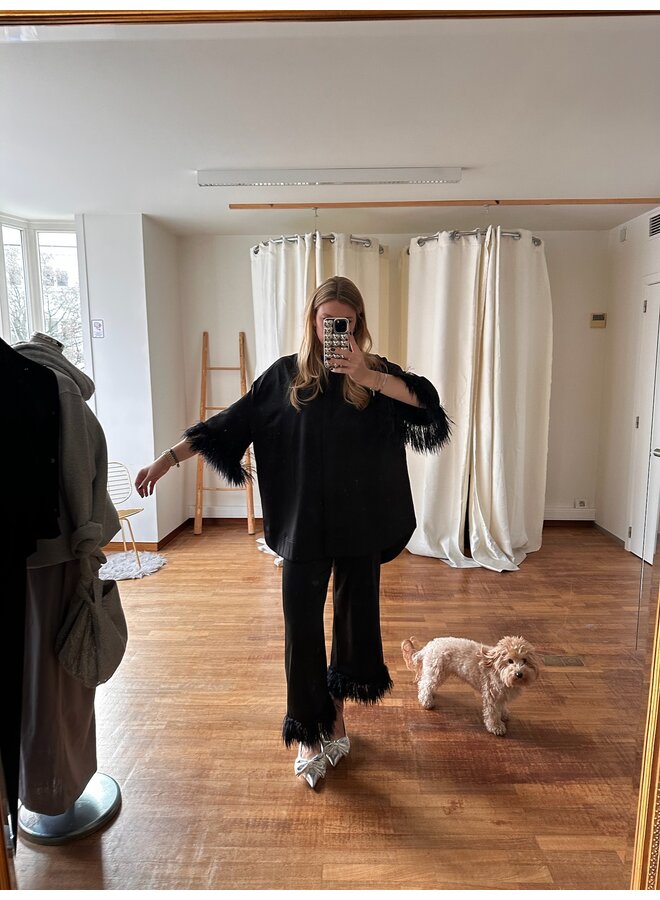 ADNA FEATHER PANT BLACK