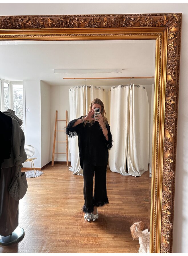 ADNA FEATHER PANT BLACK