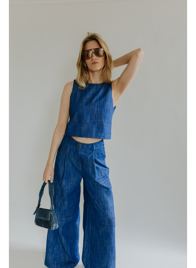 NORA TOP COBALT BLUE