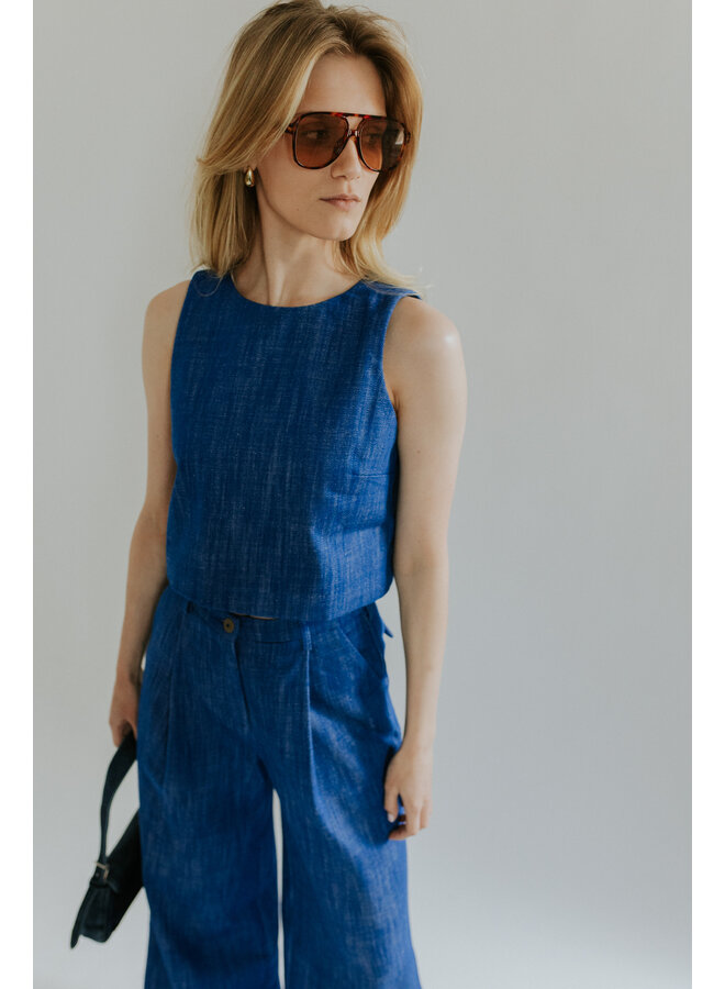 NORA TOP COBALT BLUE