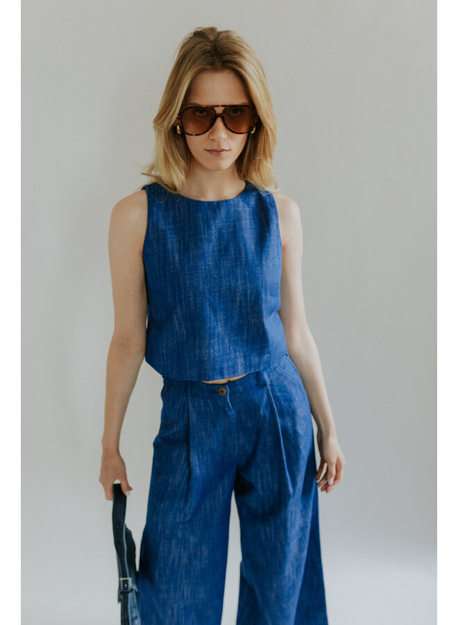 NORA TOP COBALT BLUE