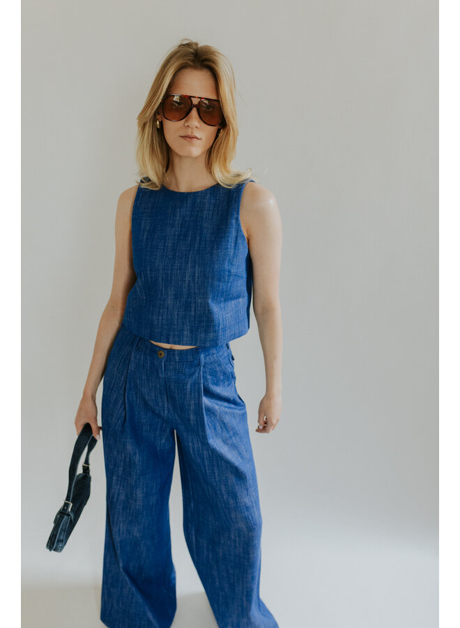 NORA TOP COBALT BLUE