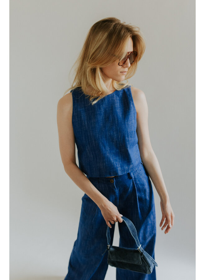 NORA TOP COBALT BLUE