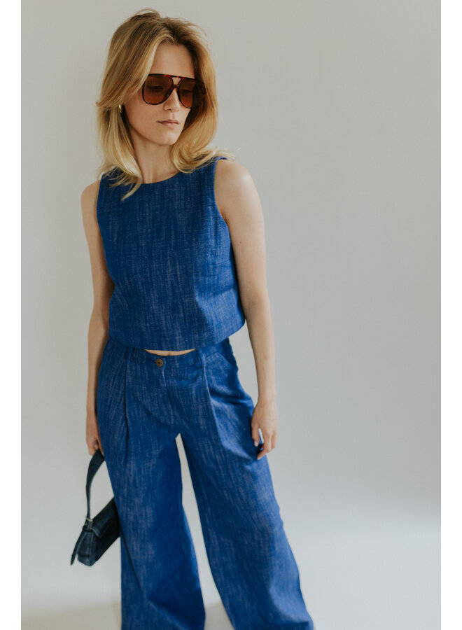 NORA TOP COBALT BLUE