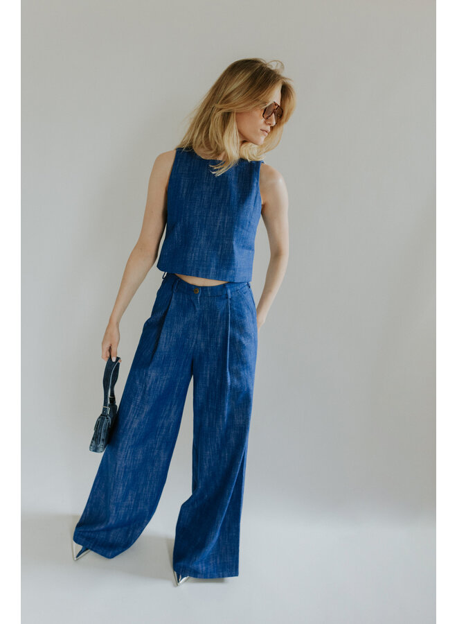 NORA TOP COBALT BLUE