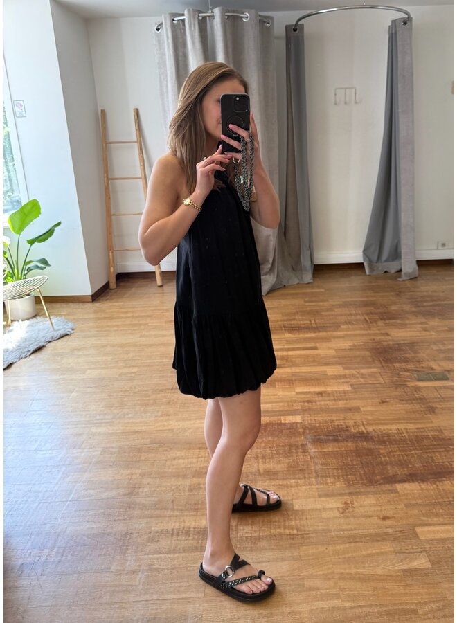 HERACC BALLOON HALTER DRESS BLACK