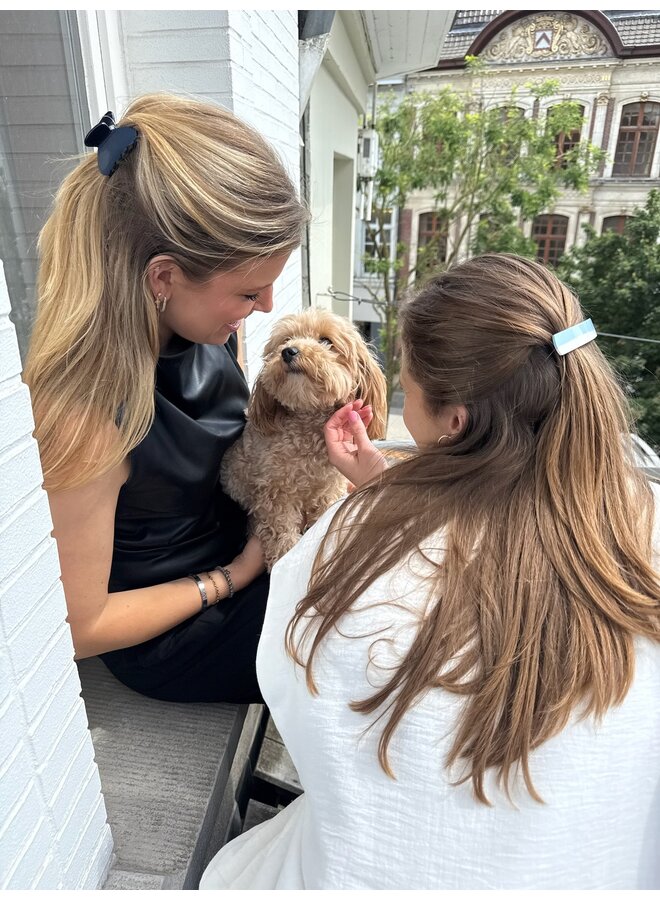 CLASSIC STRIPED HAIR CLIP LIGHT BLUE