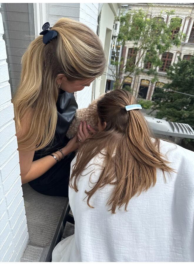 CLASSIC STRIPED HAIR CLIP LIGHT BLUE