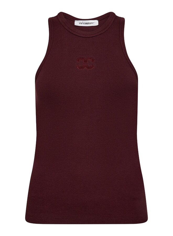 SAHARACC EMBROIDERY TANK TOP WINERED