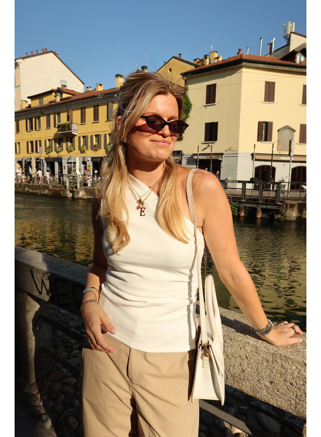 YASVENICE ONE SHOULDER TOP WHITE