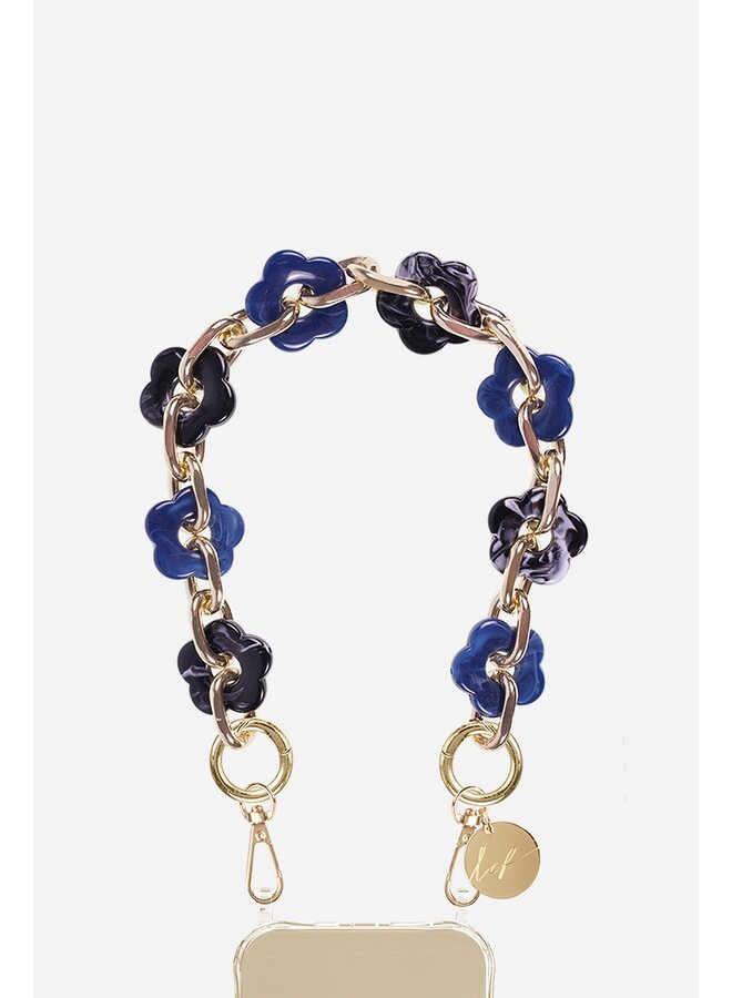 PHONE CHAIN CASSY FLEURS BLUE 40 CM