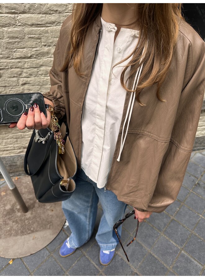 VERA FAUX LEATHER JACKET