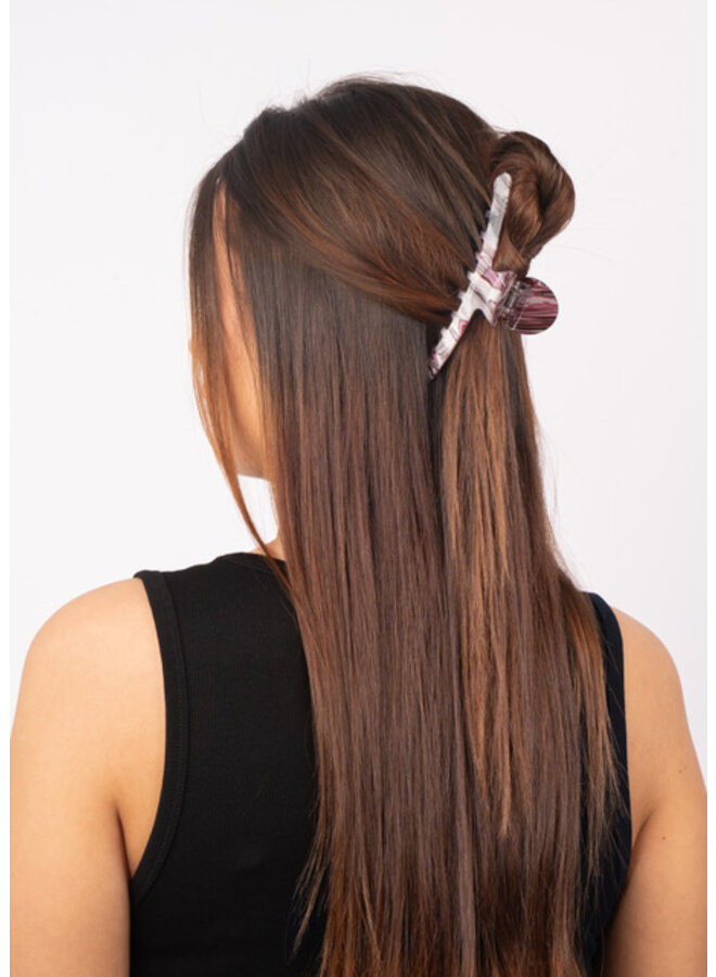 EMBER BIGGEST CLIP BURGUNDY MARBLE