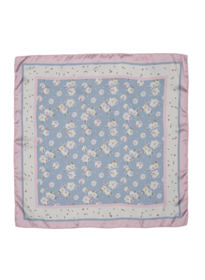 MARI BLOOM SCARF BLUE/ PINK