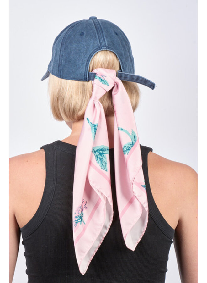 MARI BLOOM SCARF BLUE/ PINK