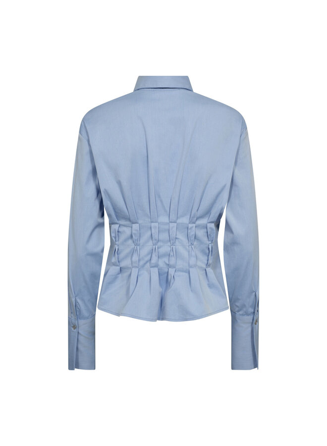 POPPYCC PLEAT WAIST SHIRT PALE BLUE