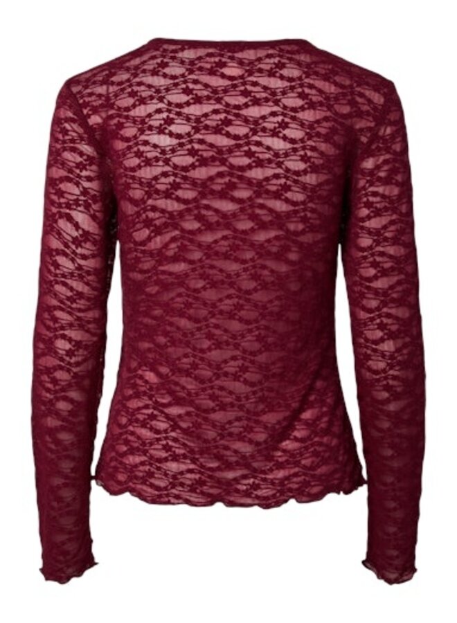 YASCARA LACE TOP BURGUNDY