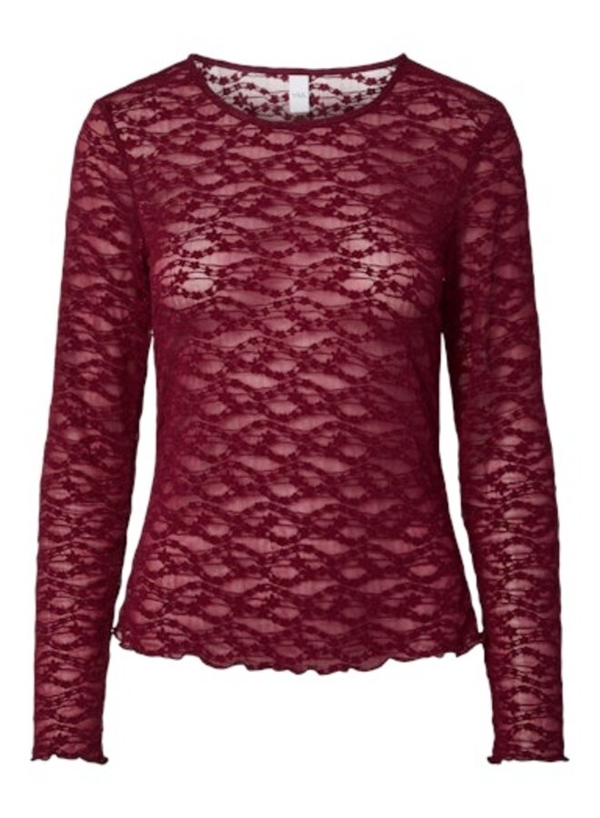 YASCARA LACE TOP BURGUNDY