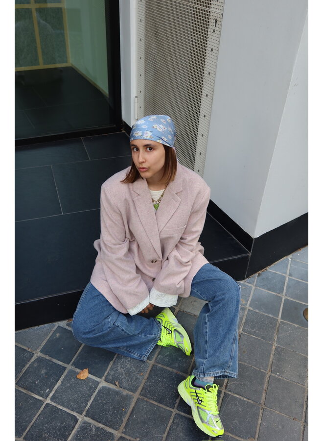 MARI BLOOM SCARF BLUE/ PINK