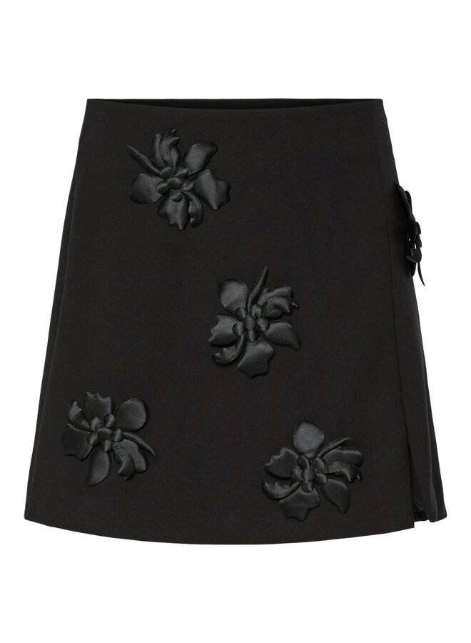 YASFLISRA FLOWER SKIRT BLACK