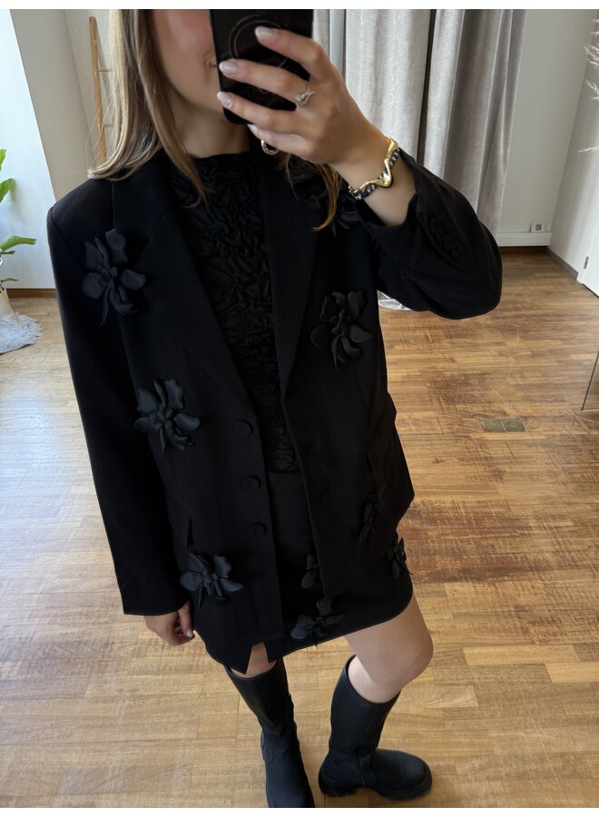 YASFLISRA FLOWER SKIRT BLACK