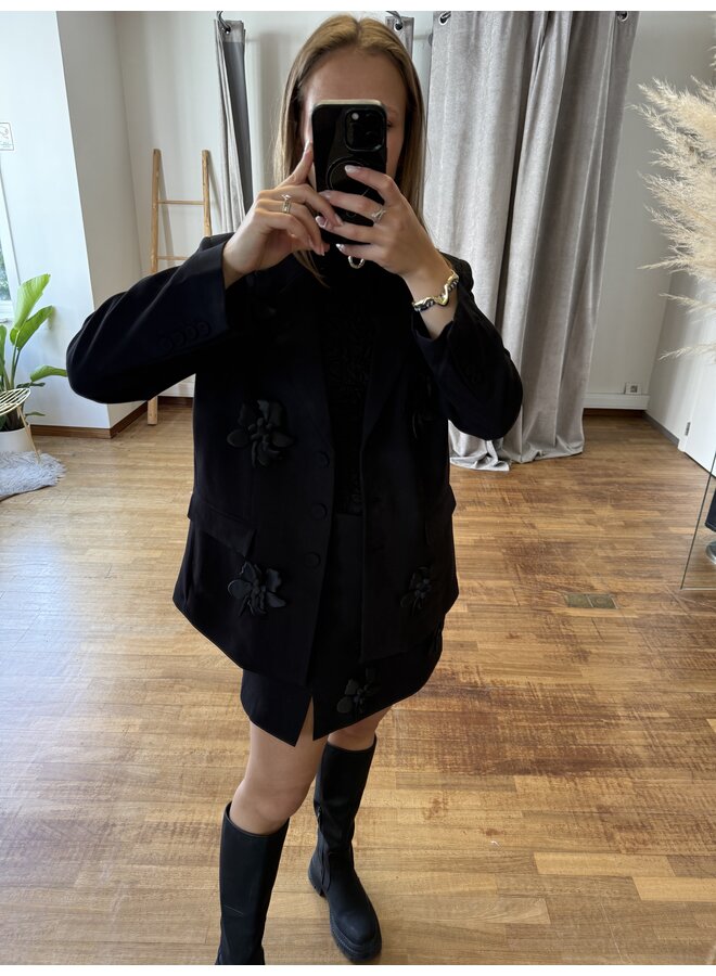 YASFLISRA FLOWER BLAZER BLACK