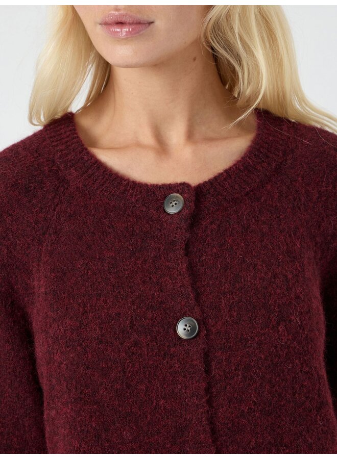 YASJOHI WOOL KNIT CARDIGAN PORT ROYALE