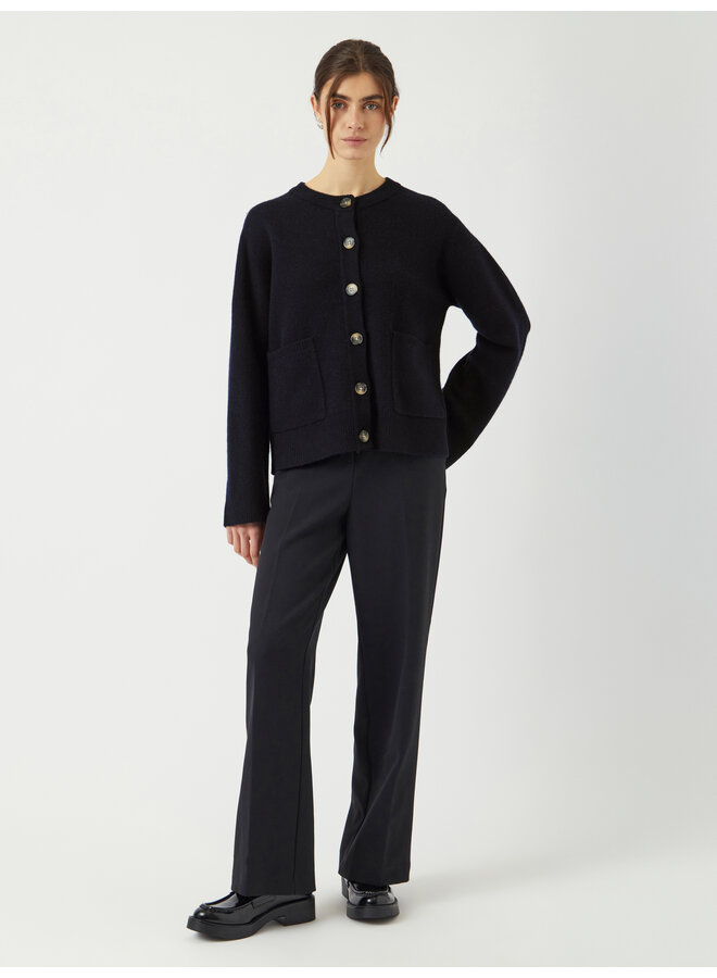YASNOLA WOOL LS KNIT CARDIGAN NAVY