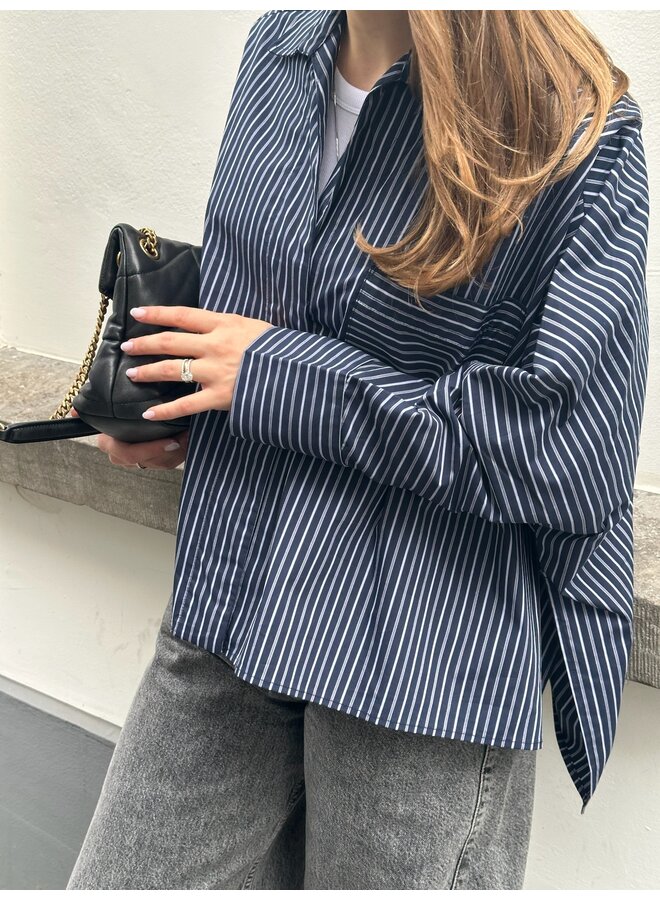 AHSEN CHEMISE BLEU MARINE