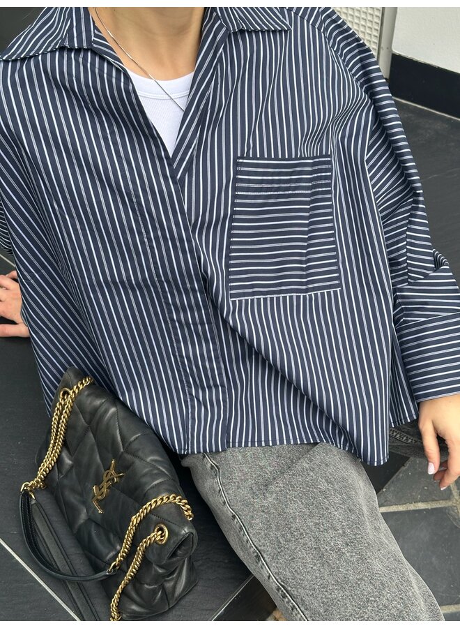 AHSEN CHEMISE BLEU MARINE