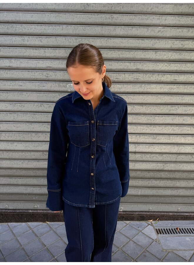 THEOCC FITTED DENIM SHIRT DARK DENIM