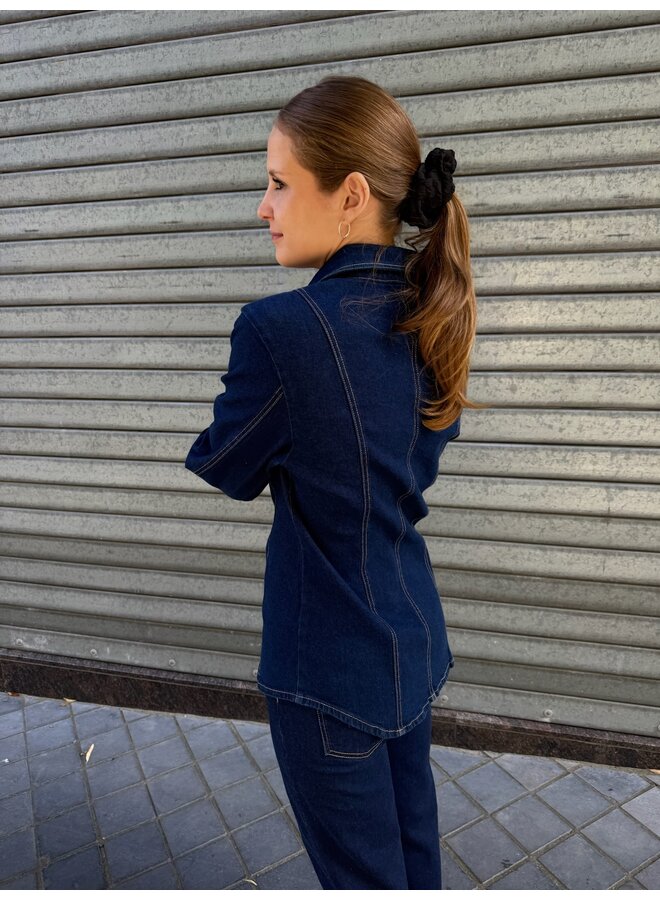 THEOCC FITTED DENIM SHIRT DARK DENIM