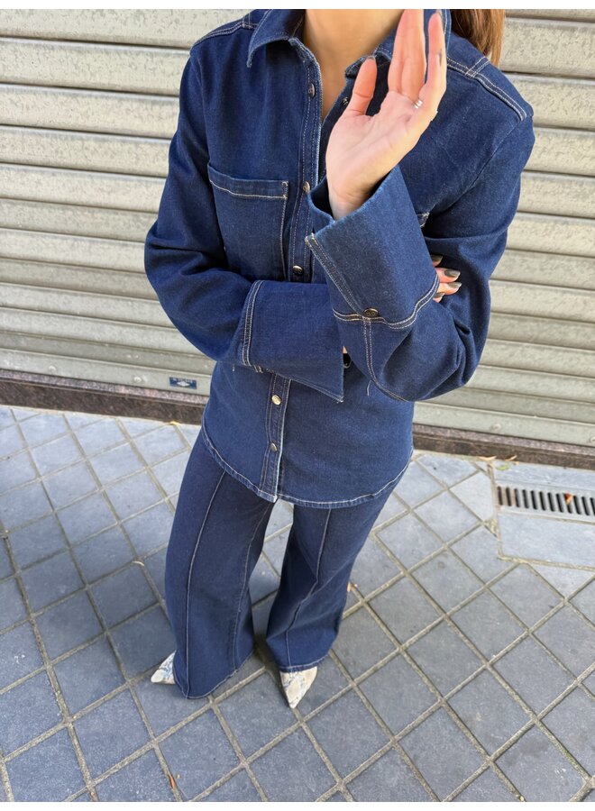 THEOCC FITTED DENIM SHIRT DARK DENIM