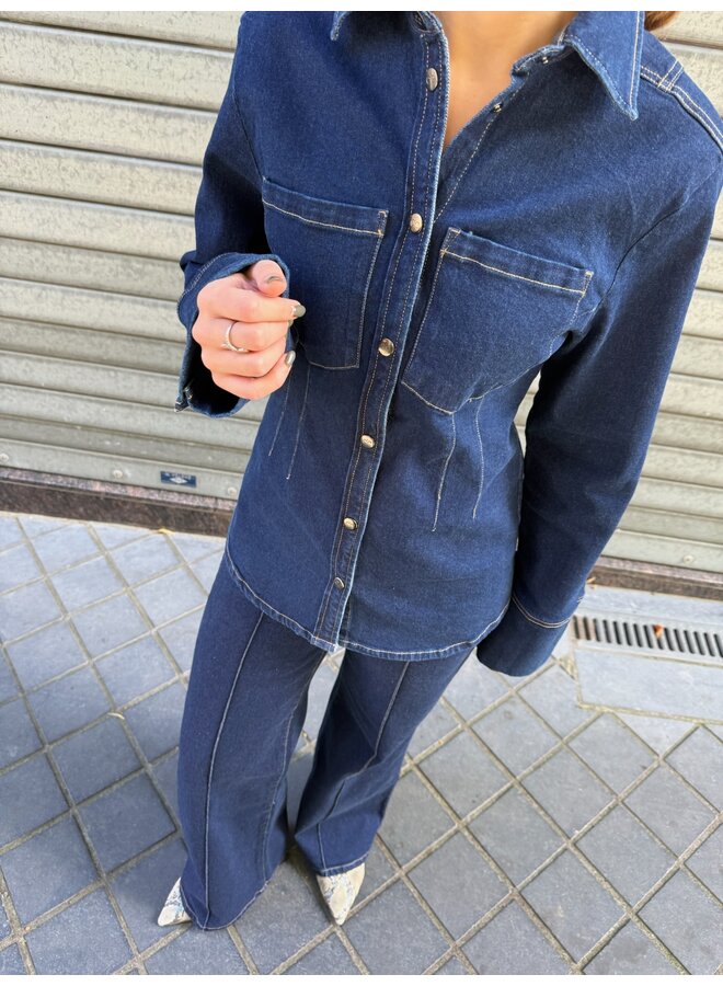 THEOCC FITTED DENIM SHIRT DARK DENIM