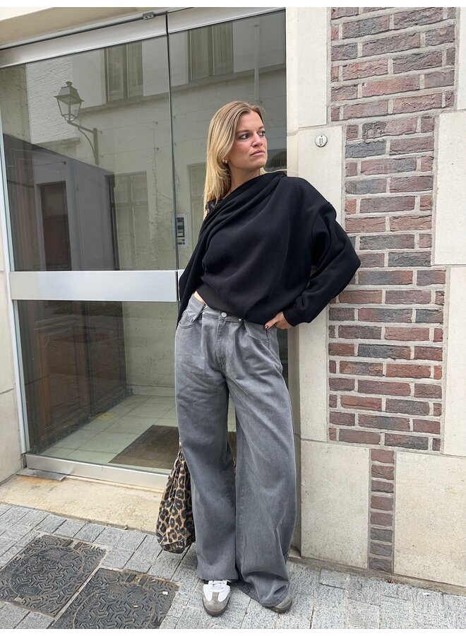 NOMI OFFSHOULDER SWEATER BLACK