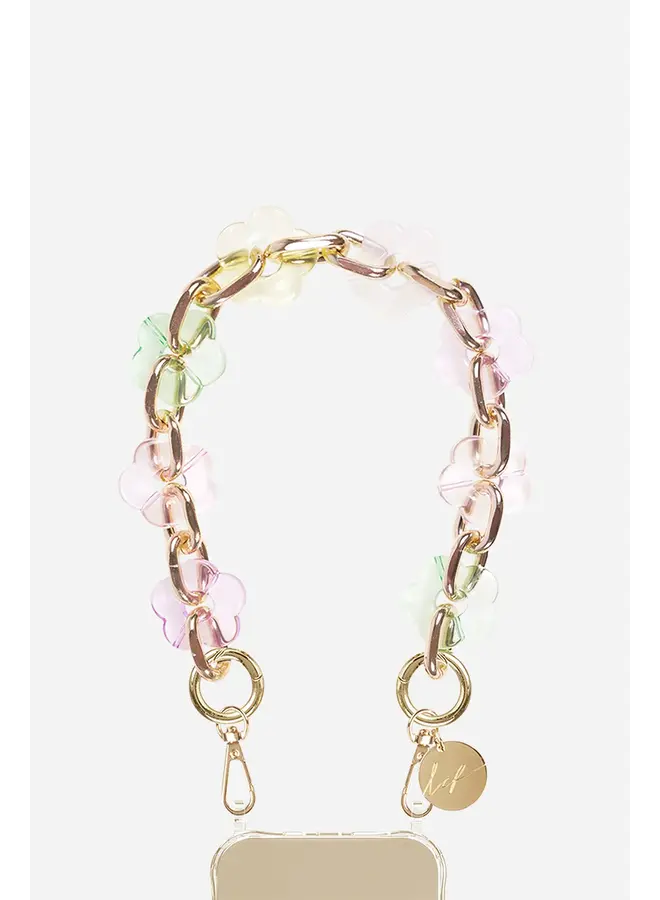 PHONE CHAIN CASSY FLEURS PASTEL 40 CM