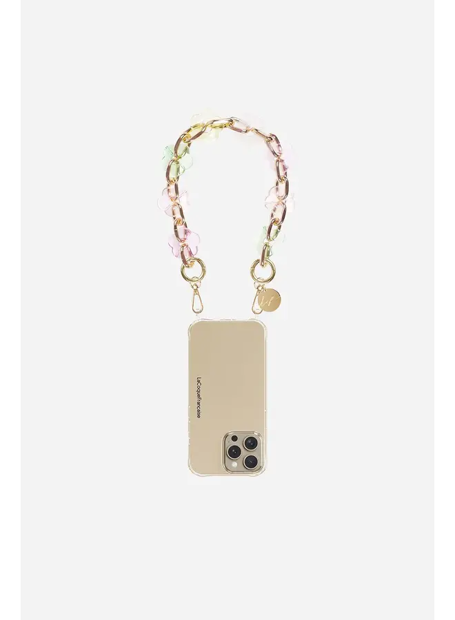 PHONE CHAIN CASSY FLEURS PASTEL 40 CM