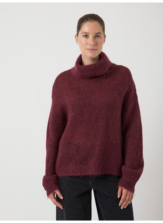 YASLAMBI LS KNIT ROLLNECK PULLOVER PORT ROYALE