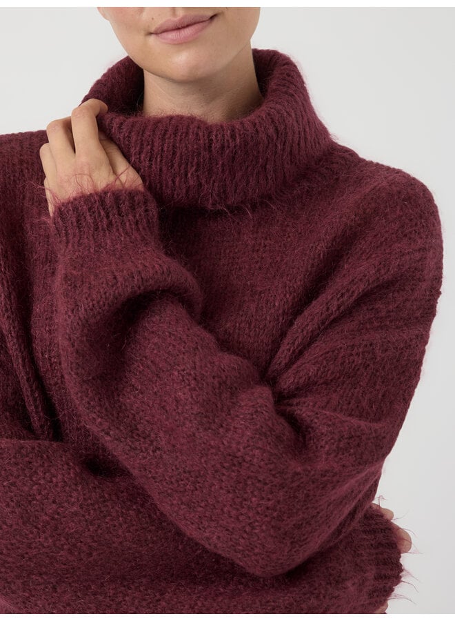 YASLAMBI LS KNIT ROLLNECK PULLOVER PORT ROYALE