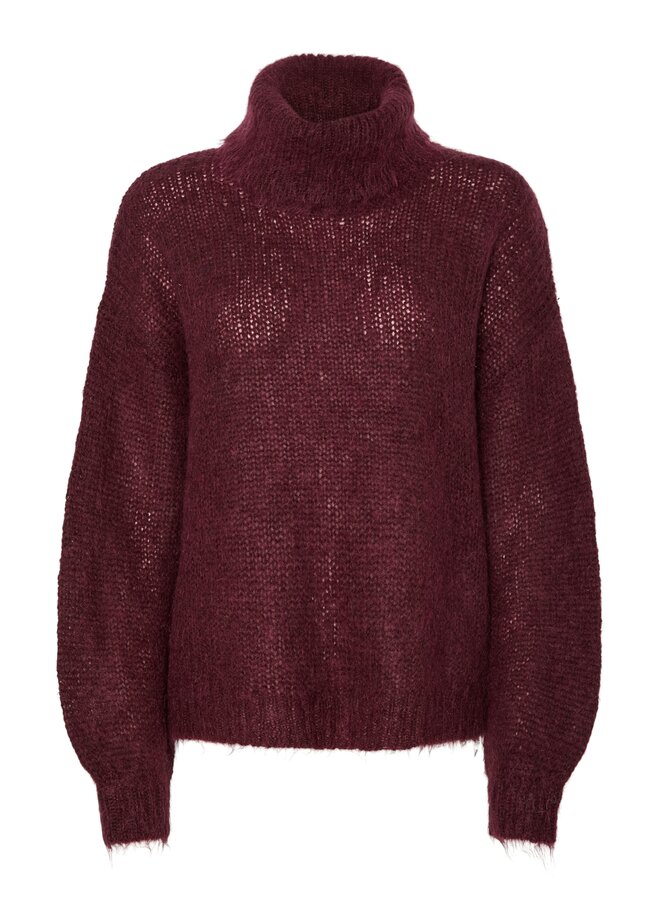 YASLAMBI LS KNIT ROLLNECK PULLOVER PORT ROYALE