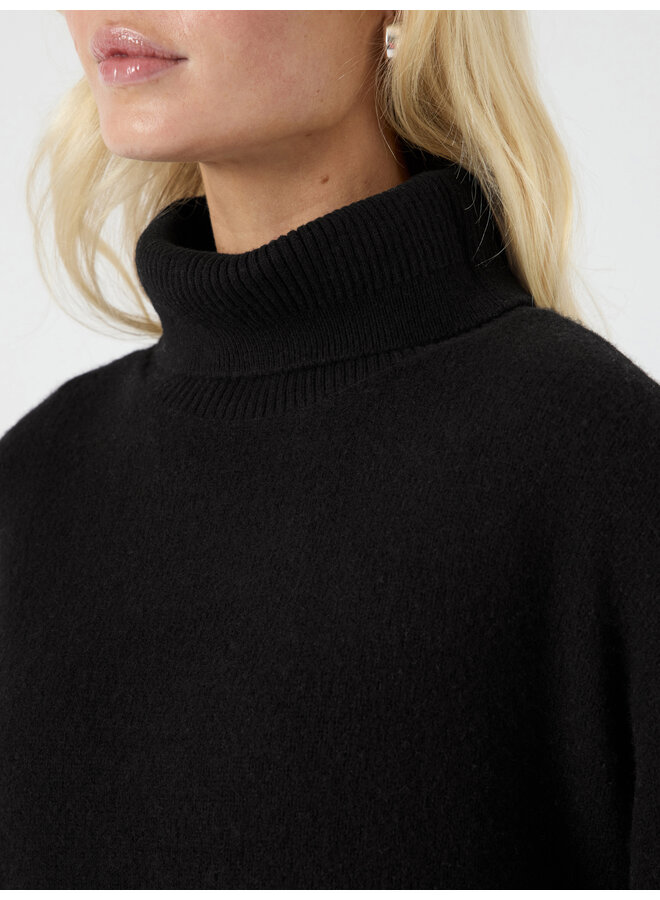 YASEMILA WOOL KNIT PULLOVER BLACK