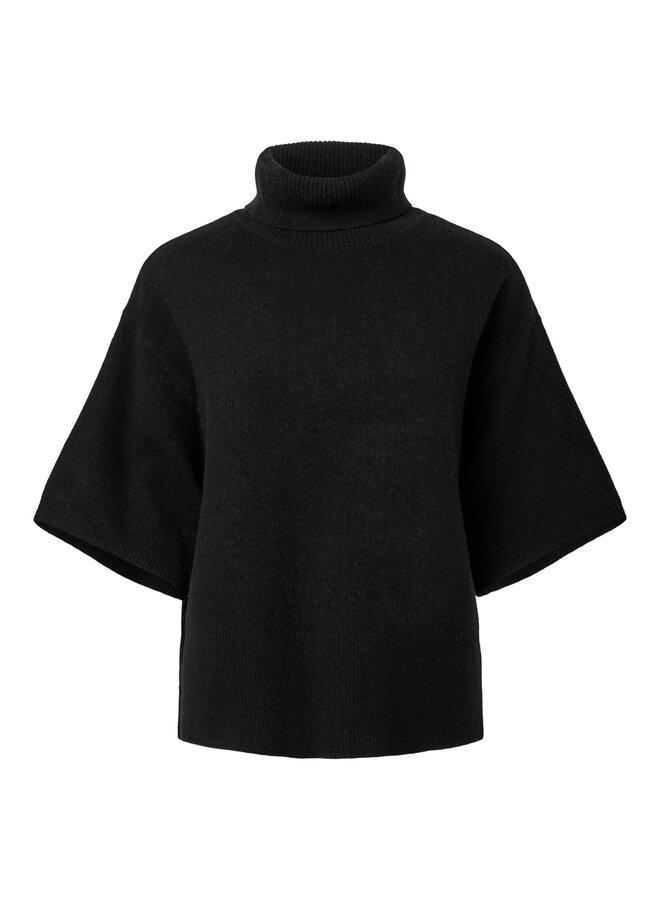 YASEMILA WOOL KNIT PULLOVER BLACK