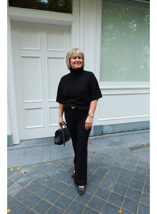 YASEMILA WOOL KNIT PULLOVER BLACK