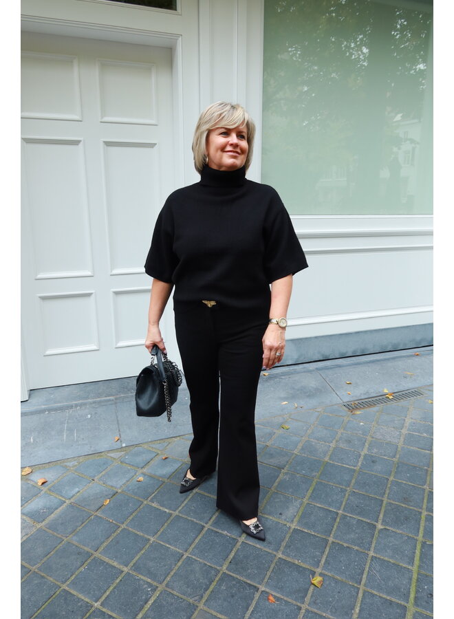 YASEMILA WOOL KNIT PULLOVER BLACK